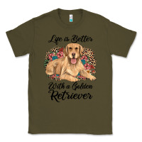 Army Green life is better with a golden retriever Classic Tee - JahusDesignShop