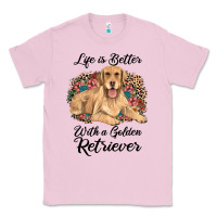 Bubblegum Pink life is better with a golden retriever Classic Tee - JahusDesignShop
