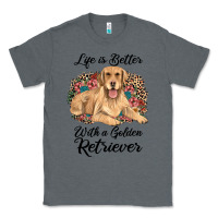 Charcoal Heather life is better with a golden retriever Classic Tee - JahusDesignShop