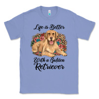 Colony Blue life is better with a golden retriever Classic Tee - JahusDesignShop