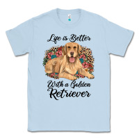 Dusty Blue life is better with a golden retriever Classic Tee - JahusDesignShop