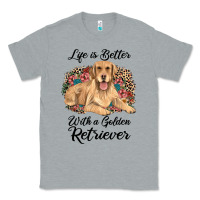 Heather Grey life is better with a golden retriever Classic Tee - JahusDesignShop