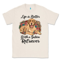 Natural life is better with a golden retriever Classic Tee - JahusDesignShop
