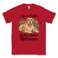 Red life is better with a golden retriever Classic Tee - JahusDesignShop