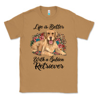 Toasted Coconut life is better with a golden retriever Classic Tee - JahusDesignShop