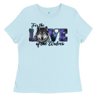 Baby Blue for the love of the wolves Ladies Tee - RanaPortraitStore