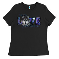 Black for the love of the wolves Ladies Tee - RanaPortraitStore