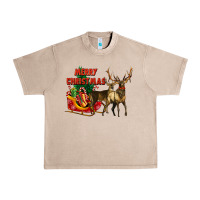 French Oak merry christmas two deers Urban Heavy Tee - LillyAllenDesigns