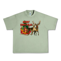 Oil Green merry christmas two deers Urban Heavy Tee - LillyAllenDesigns