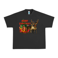 Pigment Black merry christmas two deers Urban Heavy Tee - LillyAllenDesigns