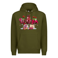 Army Green valentine's day wine glasses Premium Hoodie - OliviaCreatesArt