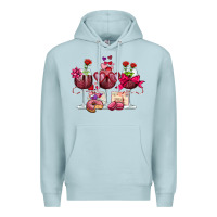 Blue Mist valentine's day wine glasses Premium Hoodie - OliviaCreatesArt