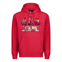 Cardinal valentine's day wine glasses Premium Hoodie - OliviaCreatesArt