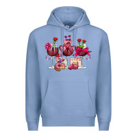 Colony Blue valentine's day wine glasses Premium Hoodie - OliviaCreatesArt