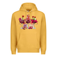 Mustard valentine's day wine glasses Premium Hoodie - OliviaCreatesArt