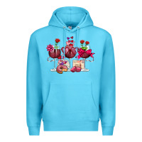 Ocean Blue valentine's day wine glasses Premium Hoodie - OliviaCreatesArt