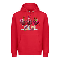 Red valentine's day wine glasses Premium Hoodie - OliviaCreatesArt
