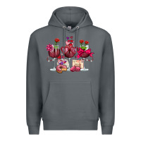 Rock valentine's day wine glasses Premium Hoodie - OliviaCreatesArt