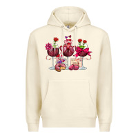 Sandshell valentine's day wine glasses Premium Hoodie - OliviaCreatesArt