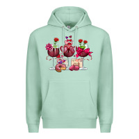 Seafoam valentine's day wine glasses Premium Hoodie - OliviaCreatesArt
