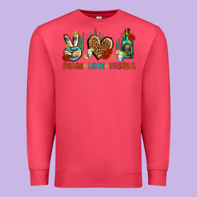 Peace Love Tequila Premium Sweatshirt Designed By Bundleandbundleshop
