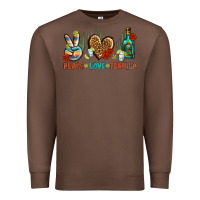 Chestnut Peace Love Tequila Premium Sweatshirt - BundleAndBundleShop
