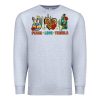 Heather Grey Peace Love Tequila Premium Sweatshirt - BundleAndBundleShop