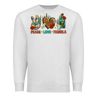 Oatmeal Heather Peace Love Tequila Premium Sweatshirt - BundleAndBundleShop