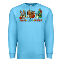 Ocean Blue Peace Love Tequila Premium Sweatshirt - BundleAndBundleShop