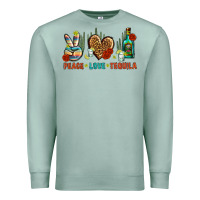Seafoam Peace Love Tequila Premium Sweatshirt - BundleAndBundleShop