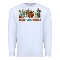 White Peace Love Tequila Premium Sweatshirt - BundleAndBundleShop