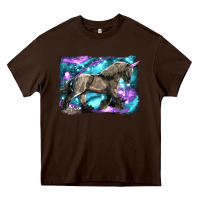 Chocolate Brown black unicorn Heavy Core Tee - LillyAllenDesigns