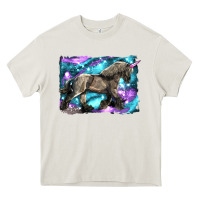 Cream black unicorn Heavy Core Tee - LillyAllenDesigns
