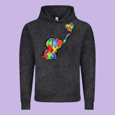 Autism Awareness Elephant Vintage Hoodie Designed By Lillyallendesigns