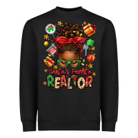 Black santas favorite realtor messy bun Heavyweight Sweatshirt - texasbilliewilder
