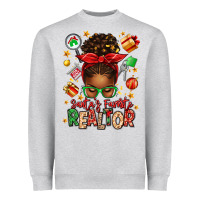 Santas Favorite Realtor Messy Bun Heavyweight Sweatshirt | Teevron
