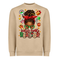 Mushroom santas favorite realtor messy bun Heavyweight Sweatshirt - texasbilliewilder