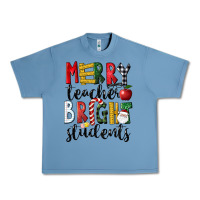Pebble Blue Merry Teacher Bright Students Christmas Urban Heavy Tee - LillyAllenDesigns