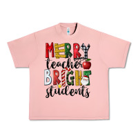 Salmon Merry Teacher Bright Students Christmas Urban Heavy Tee - LillyAllenDesigns