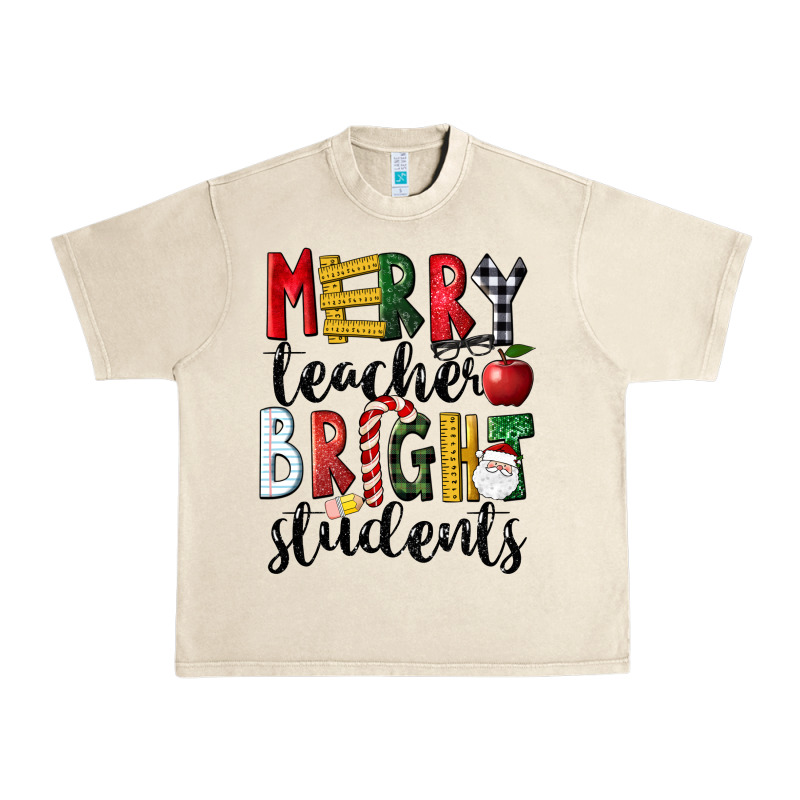 Merry Teacher Bright Students Christmas Urban Heavy Tee by LillyAllenDesigns | Teevron