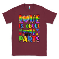 Burgundy love is about hearts not parts Classic Tee - LillyAllenDesigns