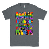 Charcoal Heather love is about hearts not parts Classic Tee - LillyAllenDesigns