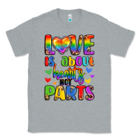 Heather Grey love is about hearts not parts Classic Tee - LillyAllenDesigns