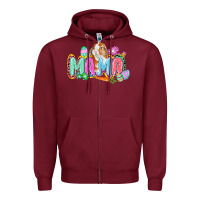 Burgundy Western Mama Easter Zipper Hoodie - CowGirlArtShop