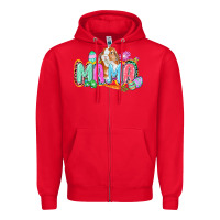 Red Western Mama Easter Zipper Hoodie - CowGirlArtShop