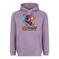 Lavender Neurodiversity Is Beautiful Heavyweight Hoodie - FaDigitalArtStudio