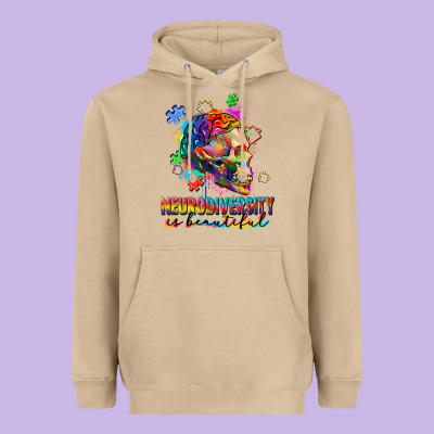 Neurodiversity Is Beautiful Heavyweight Hoodie Designed By Fadigitalartstudio