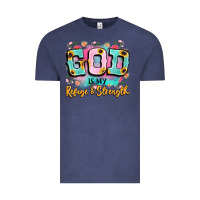 Vintage Denim god is my refuge and strength Vintage Tee - LillyAllenDesigns