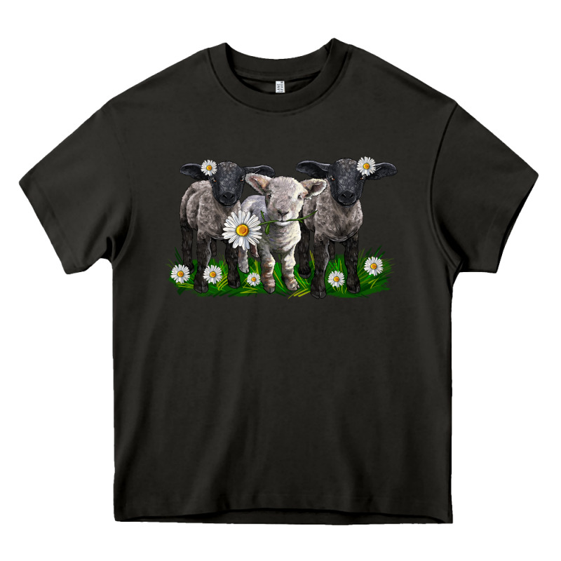 Baby Sheeps With Daisies Heavy Core Tee by LillyAllenDesigns | Teevron