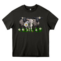 Asphalt baby sheeps with daisies Heavy Core Tee - LillyAllenDesigns